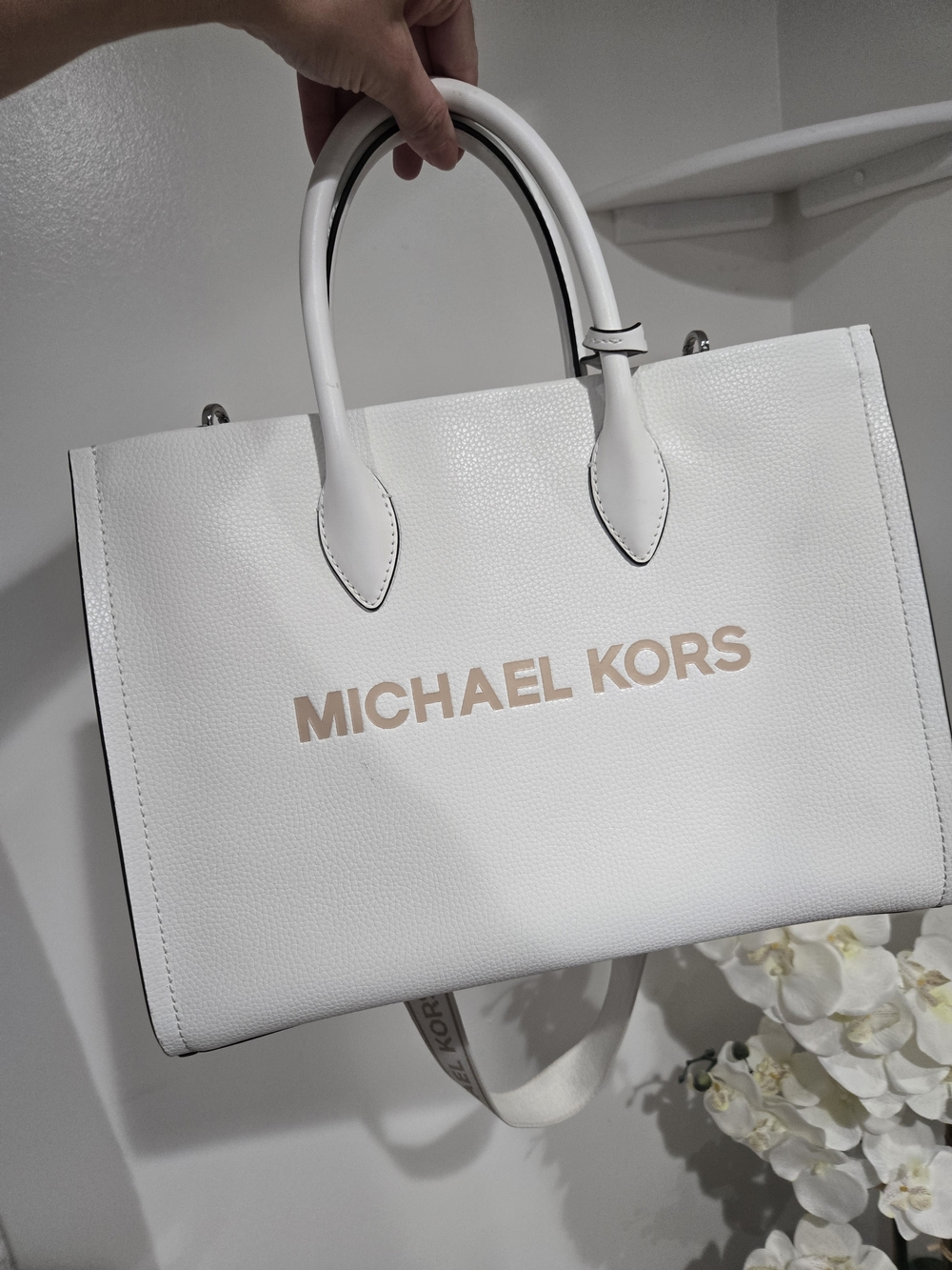 MICHAEL KORS Mirella Medium Pebbled Leather Tote Bag